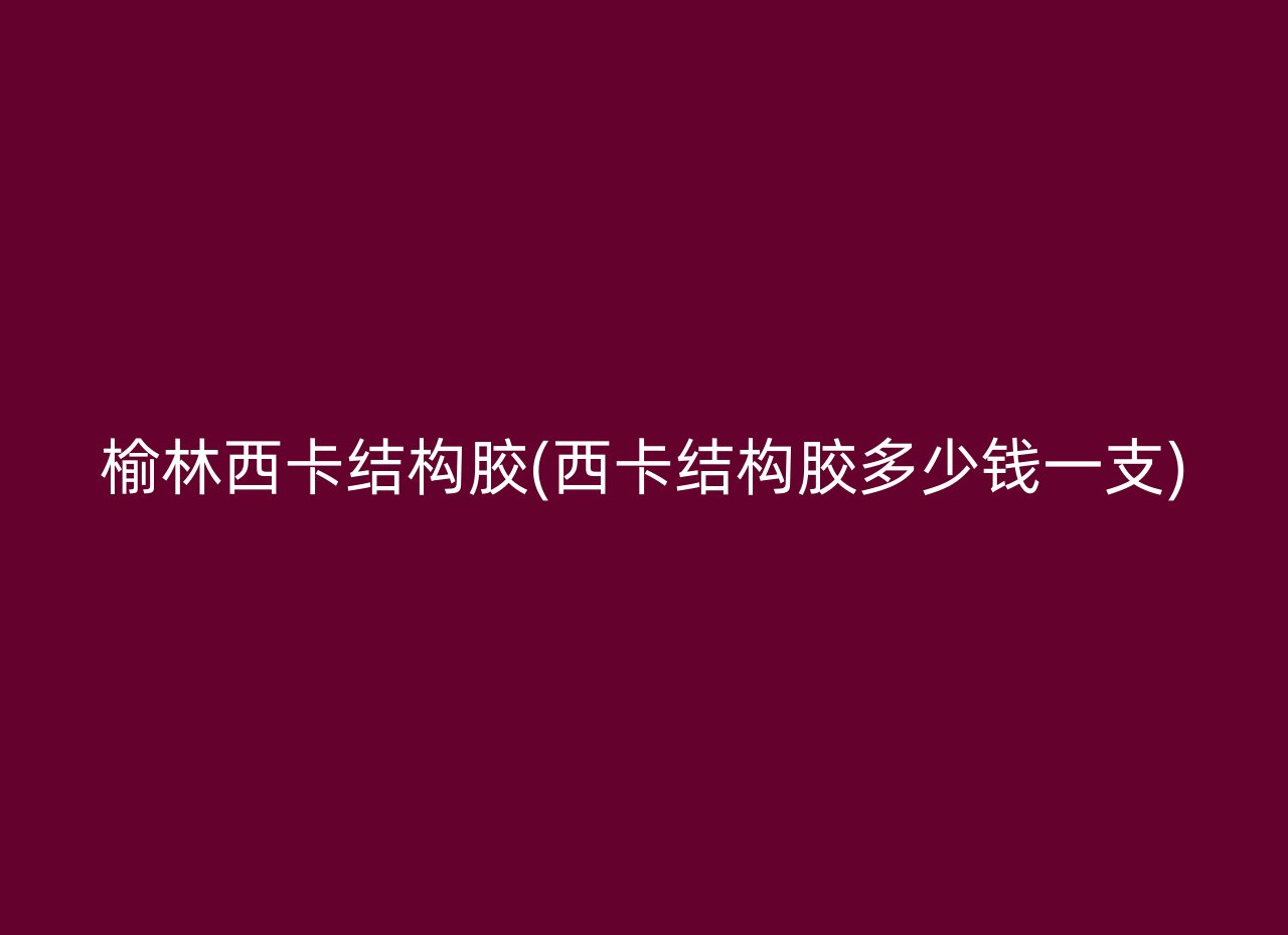 榆林西卡结构胶(西卡结构胶多少钱一支)